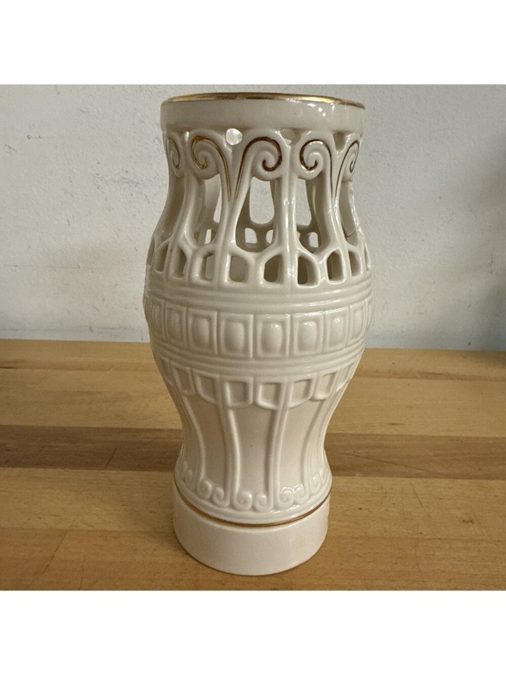 Lenox Illuminations Pierced Hurricane Candle Holder  7.75”